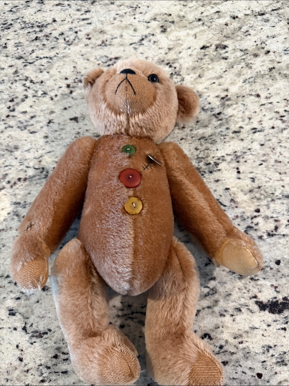 Knickerbocker Classic Light Brown Plush Teddy Bear with Colorful Buttons